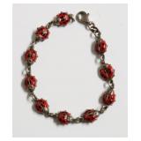 LADY BUG STERLING SILVER BRACELET