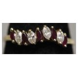 14K GOLD RUBY AND DIAMOND RING   SZ 9.75    2.38
