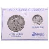 WALKING LIBERTY HALF AND MERCURY DIME SET
