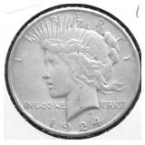 1924 PEACE DOLLAR VF