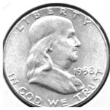 1958 GEM BU FRANKLIN HALF DOLLAR