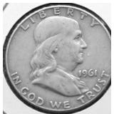 1961 D FRANKLIN HALF DOLLAR VF