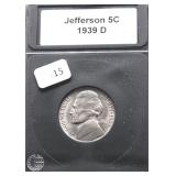 1939 D SUPURB GEM JEFFERSON NICKEL