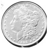 1888 MORGAN DOLLAR AU DETAILS