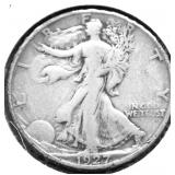 1927 S WALKING HALF DOLLAR VG