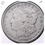 1921 S MORGAN DOLLAR VF