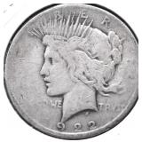 1922 PEACE DOLLAR VG