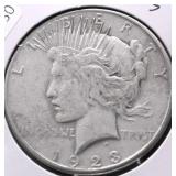 1923 S PEACE DOLLAR VF