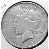 1922 D PEACE DOLLAR VF