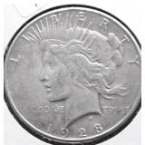 1928 S PEACE DOLLAR VF