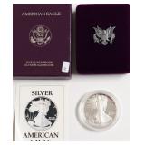 1990 PROOF SILVER EAGLE W BOX PAPERS