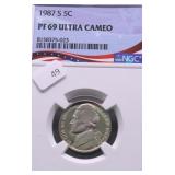 1987 S NGC PF69DC JEFFERSON NICKEL