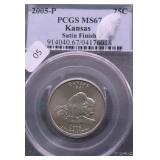 2005 PCGS MS67 KANSAS QUARTER