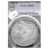 1883 O PCGS MS63 MORGAN DOLLAR