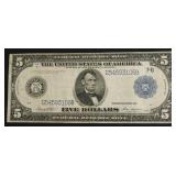 1914 5 DOLLAR FEDERAL RESERVE NOTE VF