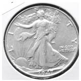 1947 WALKING HALF DOLLAR AU