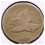 1858 FLYING EAGLE CENT VF