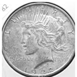 1922 D PEACE DOLLAR VF