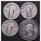 4 SILVER QUARTERS