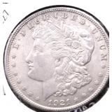 1921 MORGAN DOLLAR AU