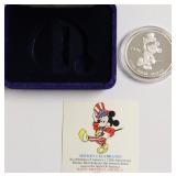 MICKEY MOUSE 1 OZ   SILVER ROUND W BOX PAPERS