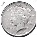 1924 PEACE DOLLAR POLISHED