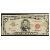 FIVE DOLLAR US LEGAL TENDER VF  STAIN