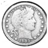 1903 BARBER QUARTER VG