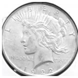 1922 PEACE DOLLAR AU