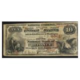 1891 10 $ NATIONAL CURRENCY BROWN BACK VF