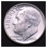 1956 GEM BU ROOSEVELT DIME