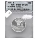 2007 S OCG PF70DC MONTANA SILVER QUARTER