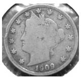 1909 V NICKEL VG