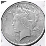 1923 PEACE DOLLAR VF