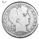 1907 O BARBER HALF DOLLAR G