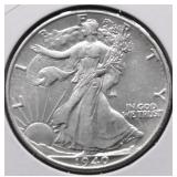 1940 WALKING HALF DOLLAR AU