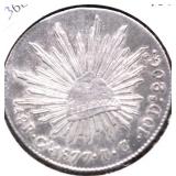 1877 MEXICO 8 REALS AU