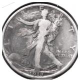 1918 D WALKING HALF DOLLAR VG
