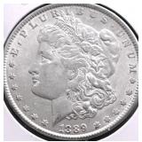 1889 MORGAN DOLLAR AU
