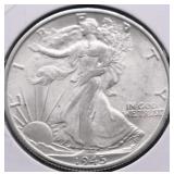 1945 D GEM BU WALKING HALF DOLLAR