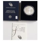 2014 W SILVER EAGLE W BOX PAPERS
