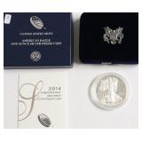 2014 PROOF SILVER EAGLE W BOX PAPERS