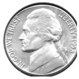1958 D SUPURB GEM JEFFERSON  NICKEL