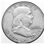 1962 D FRANKLIN HALF DOLLAR VF