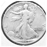 1942 WALKING HALF DOLLAR VG