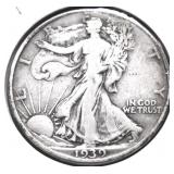 1939 WALKING HALF DOLLAR VF