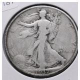 1937 WALKING HALF DOLLAR VG
