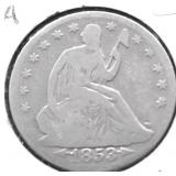 1853 O  A&R SEATED HALF DOLLAR G