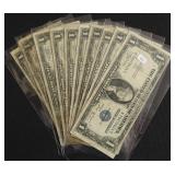 10 SILVER CERTIFICATES