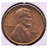 1952 GEM BU RB LINCOLN CENT